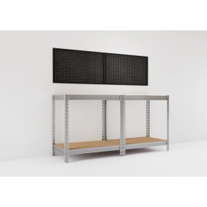 Ensemble de panneaux perforés AR Shelving, 100x60cm, 2 pièces, pour le rangement des outils sur étagères ou murs.
