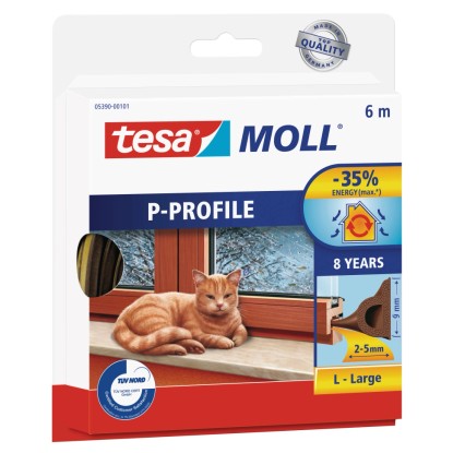 Tesamoll Joint en caoutchouc profilé en P Marron / 6 m