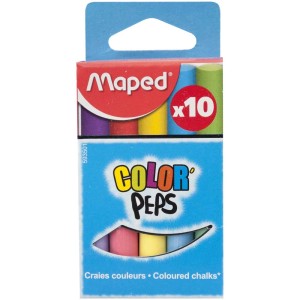 Maped Craies de couleur, lot de 10 pièces, couleurs variées.