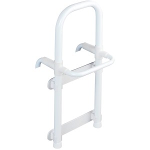 Wenko Secura aide à l'entrée de baignoire, blanc, avec barre d'appui et porte-serviettes pour plus de sécurité dans la salle de bain.