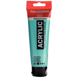 Tube de peinture acrylique vert turquoise Amsterdam, Standard Series, 120 ml.