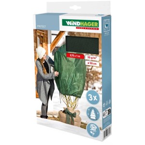 Windhager Housse d'hivernage pour rosiers, verte, 100x75cm, protège les roses et plantes du gel en hiver.