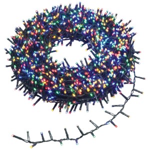 Guirlande lumineuse LED OBI avec 2000 LED multicolores, enroulée. Idéale pour déco de Noël, jardin & terrasse.