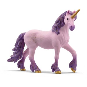 Schleich Bayala Unicorno Femmina Seraphina, rosa con criniera viola e dettagli dorati.