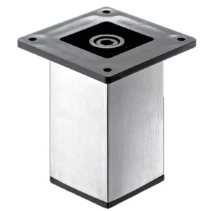 Gamba per mobile Hettich, 50x50x100 mm, effetto acciaio inox, quadrata.