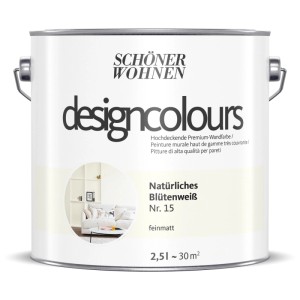 Schöner Wohnen Designfarben Bianco Fiore Naturale, latta da 2,5 l, pittura murale opaca.