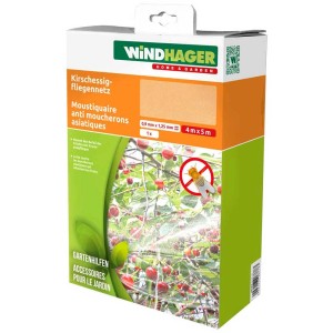 Confezione della rete antimosche per aceto di ciliegie Windhager 5x4m per la protezione contro i moscerini della frutta.