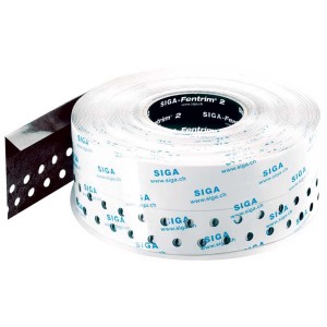 Rotolo di nastro adesivo Fentrim 2 con zona intonacabile, lunghezza 15 m, per accessori isolanti.