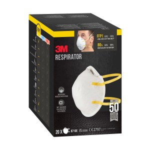 Masques respiratoires 3M FFP1, lot de 20. Masques de protection contre la poussière dans l'emballage.