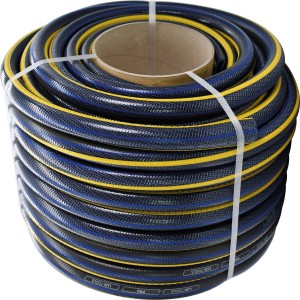Tuyau d'arrosage LUX-TOOLS PRO enroulé, 19 mm (3/4 pouce), au mètre, bleu-jaune.
