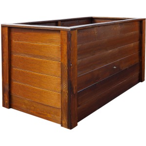 Letto rialzato rettangolare in legno di teak, 150x76x79 cm, per giardino o patio.