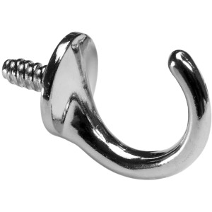 Hettich Zierhaken Typ 64, vernickelter Zinkdruckguss, glänzend, mit Schraubgewinde. Ideal für Garderobenleisten.