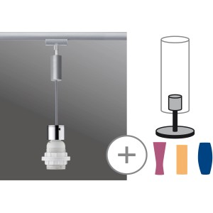 Suspension Paulmann URail 2Easy Basic, chrome mat, à combiner individuellement avec des abat-jour URail.
