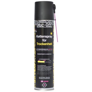 Muc-Off Lubrifiant chaîne sec, aérosol de 400ml pour l'entretien de chaîne de vélo.