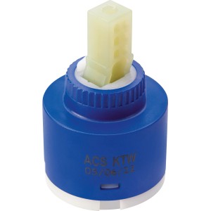 Cartouche céramique Ø 40 mm pour robinet de cuisine basse pression, corps bleu.