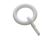 Gardinia Anneaux avec crochets à clipser pour barre de vitrage Blanc Ø 23 mm