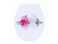 MSV WC-Sitz Borneo MDF Weiss-Pink (HxBxT) 46 x 37 x 3,5 cm