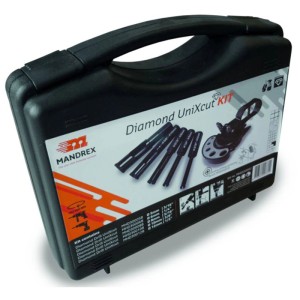 Set di punte diamantate per piastrelle Mandrex UniXcut, 5 pezzi in valigetta.