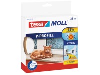 Tesamoll Gummidichtung P-Profil Weiss / 25 m x 9 mm
