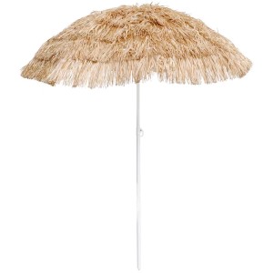 Ombrellone in rafia naturale Hawaii, Ø 160 cm, per balcone o giardino.