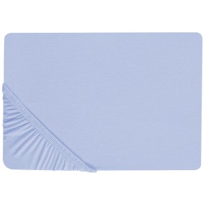 Lenzuolo con angoli Beliani Janbu in cotone azzurro, 160x200 cm.