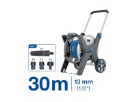 LUX-TOOLS Schlauchwagen-Set Pro Metalltrommel mit Schlauch 30 m