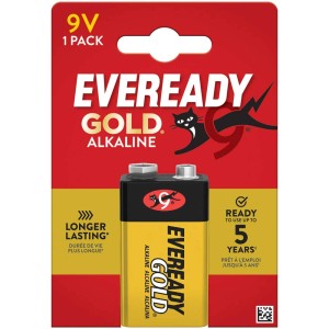 Batteria Energizer Eveready Gold 9V, alcalina, confezione singola.