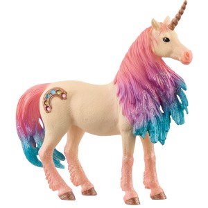 Schleich Marshmallow Unicorno Cavalla Bayala, statuetta giocattolo dettagliata con criniera colorata.