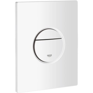 Placca di comando WC Grohe Nova Cosmopolitan in cromo-cromo opaco per doppio scarico.
