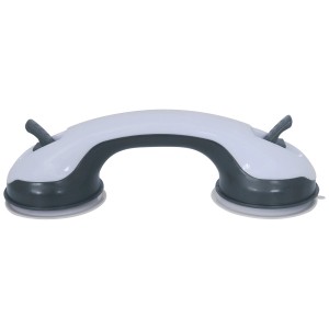 Barre d'appui à ventouses MSV, en ABS blanc, max. 60 kg, pour plus de sécurité dans la salle de bain.