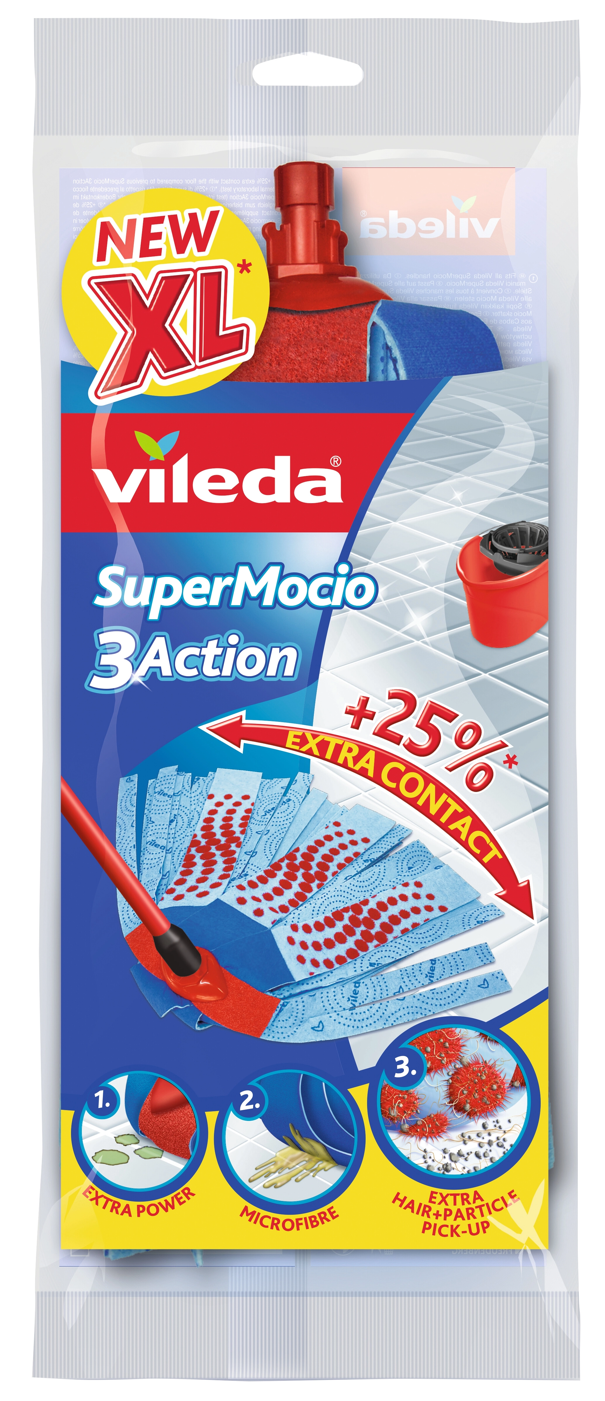 Vileda - Super Mocio Microfibre et Power - Balai Serpillère à