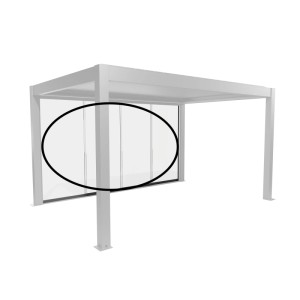 Parete scorrevole in vetro Biohort vetro trasparente 4,5 m grigio quarzo-metallizzato per coperture per terrazzi.