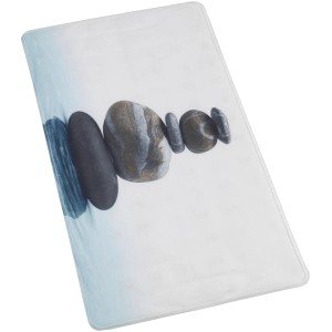 Tappetino per vasca Wenko Meditation, 70x40 cm, con decoro di pietre per una presa sicura nella vasca.