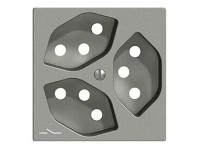 Feller Steckdosen-Frontplatte EdizioDue 3 x Typ13 1S Dunkelgrau Feller Steckdosen-Frontplatte EdizioDue 3 x Typ13 1S Dunkelgrau