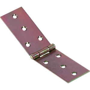 Cerniera da tavolo larga zincata gialla (140x34mm) per giunti mobili, ad es. mobili da giardino.