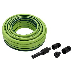 Set tubo da giardino Cord Standard, 20 m, con raccordi, raccordo rubinetto e lancia.