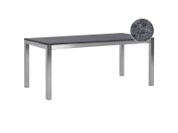 Beliani Gartentisch Grosseto Granitplatte Schwarz Beliani Gartentisch Grosseto Granitplatte Schwarz