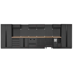 Kraftwerk Werkstatt-8er-Kombi Mobilio Schwarz (HxBxT) 200 x 591 x 48,8 cm