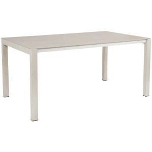 Tavolo da giardino in ceramica Acamp Auris Cemento Ice, 200x100 cm, con telaio in acciaio inox. Piano resistente alle intemperie.