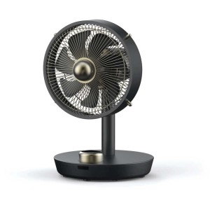 Ventilateur de table Cepheus anthracite, 18 W, avec boîtier en métal et affichage numérique.