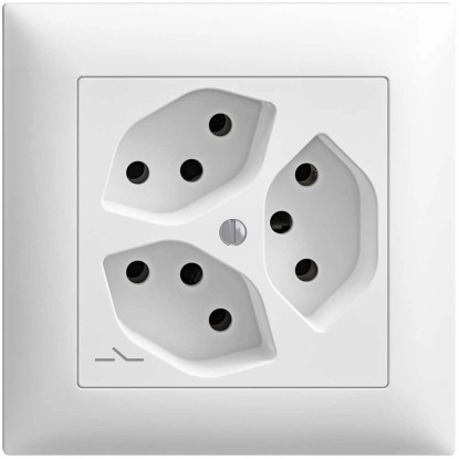 Feller Unterputz-Steckdose EdizioDue 3 x Typ13 1S Weiss Gr. 1 x 1