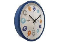Globo Wanduhr Kunststoff Blau-Weiss Ø 30,5 cm