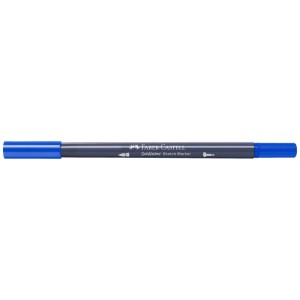 Faber-Castell Goldfaber Sketch Marker, Helioblau Rötlich, mit Pinsel- und Finelinerspitze.