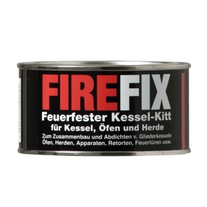 Mastic réfractaire Firefix 250g en pot métal pour cheminées et poêles, résistant à la chaleur.