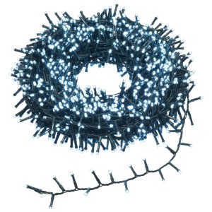 Guirlande lumineuse LED OBI extérieure, 1500 LED blanc froid sur câble foncé, enroulée. Décoration de Noël.