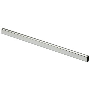 Barre de penderie ovale chromée Hettich en acier, longueur 1200 mm.