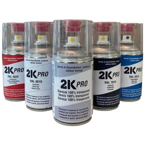 Bombolette spray di vernice PU 2K Pro in vari colori. Vernice per ritocchi auto e carrozzeria.