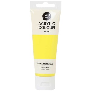 Tubo di colore acrilico I Am Creative, giallo limone, 75 ml.