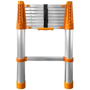 Scala telescopica in alluminio CarTech ML1026, alta 2,6 m, piegata in modo compatto.