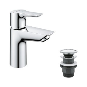 Mitigeur de lavabo Grohe QuickFix Start Alira chrome S avec garniture de vidage.